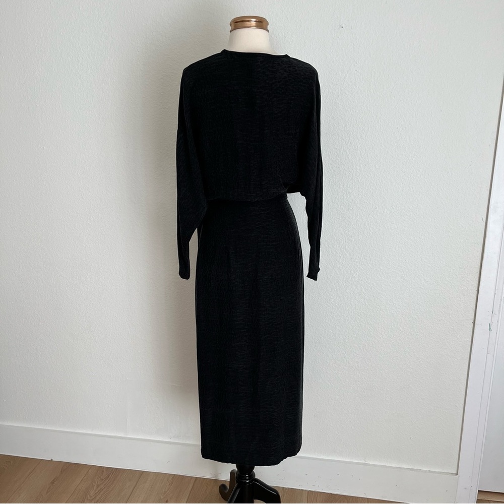 UNDRESS Lithuania ( NWT) | XS/S Maneli Cupro Black Midi Wrap Dress - Picture 11 of 12